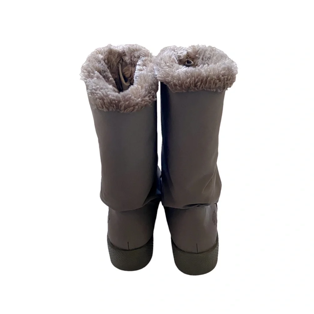 Totes Quilted Snow Boots Sz 8 Winter Faux Fur Fleece Plush Lined Waterproof Cozy